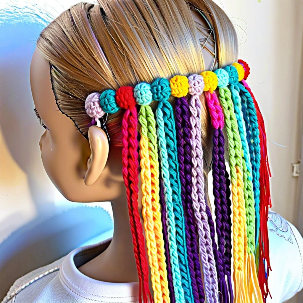 rainbow fringe hair ties