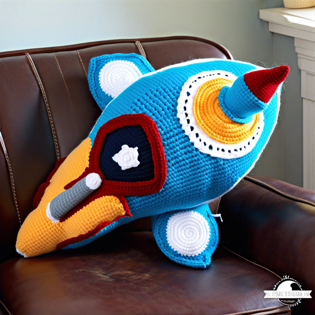 rocket ship pillow