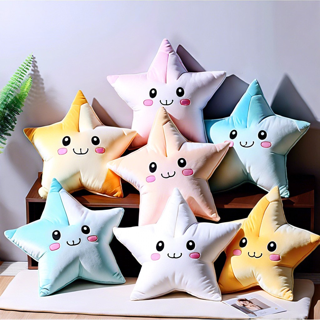 smiling star pillows