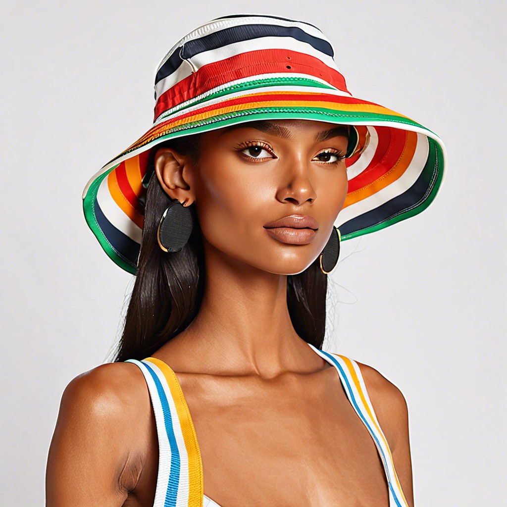 striped bucket hat