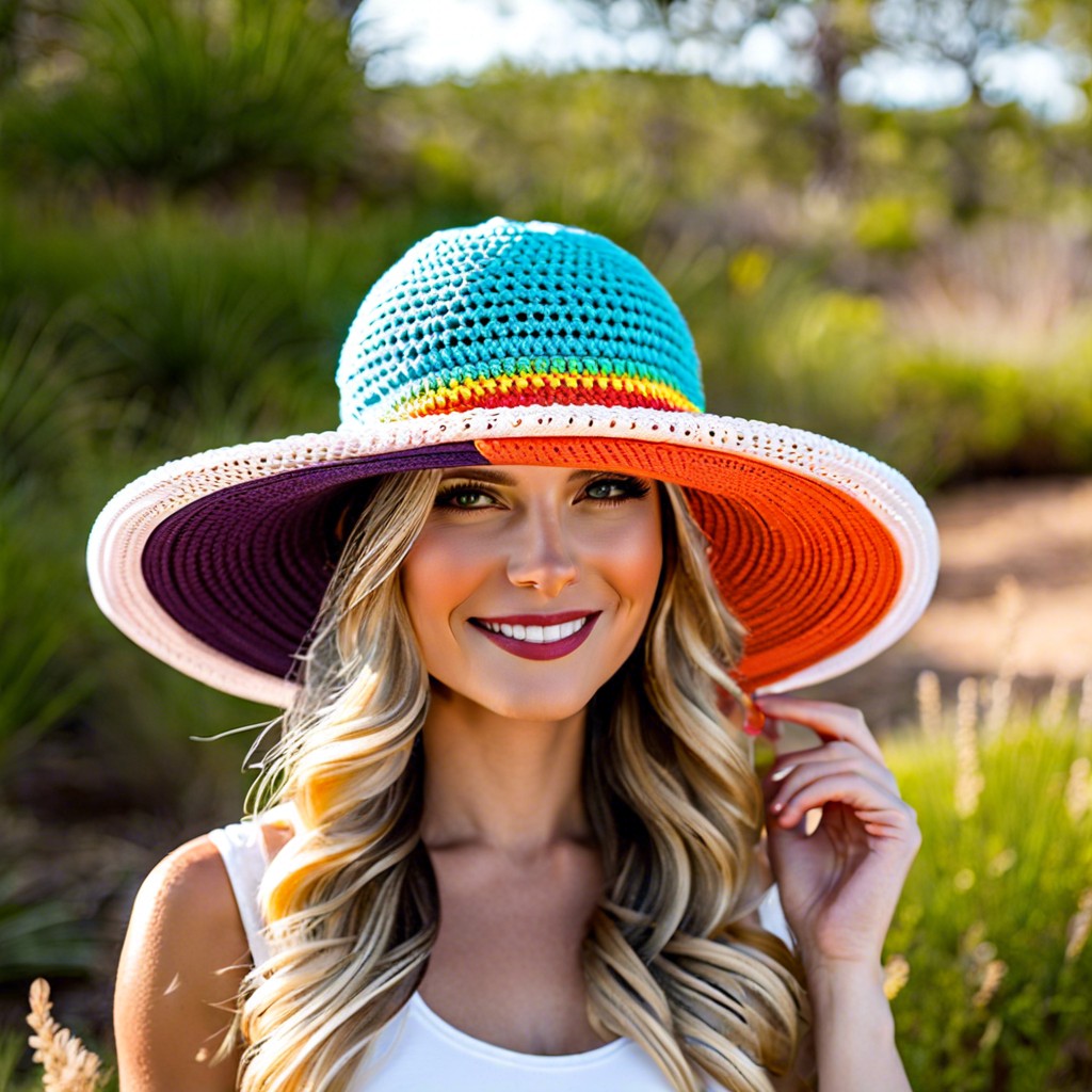 sun hat with crochet brim