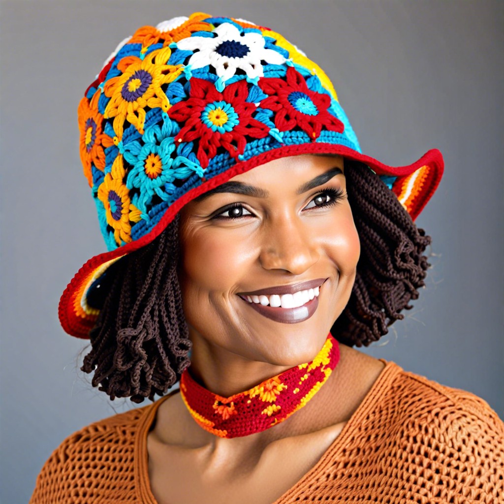 sunburst granny square hat