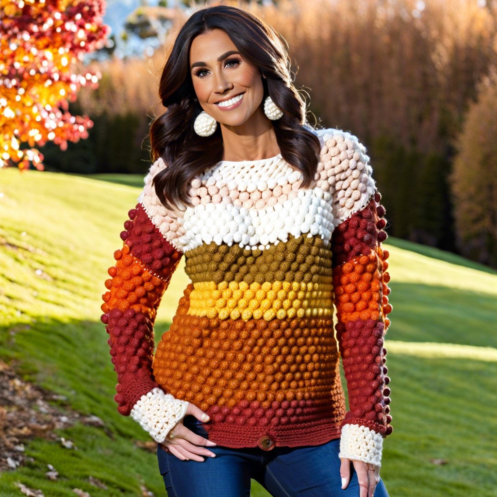 textured bobble stitch jumper