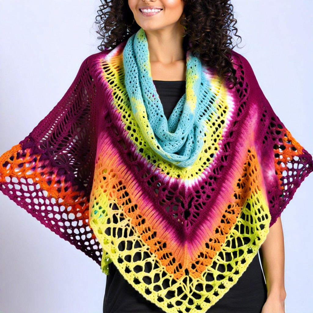 tie dye effect shawls