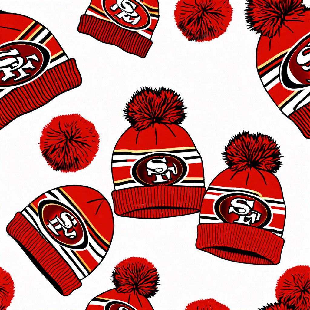 49ers beanie with pom pom