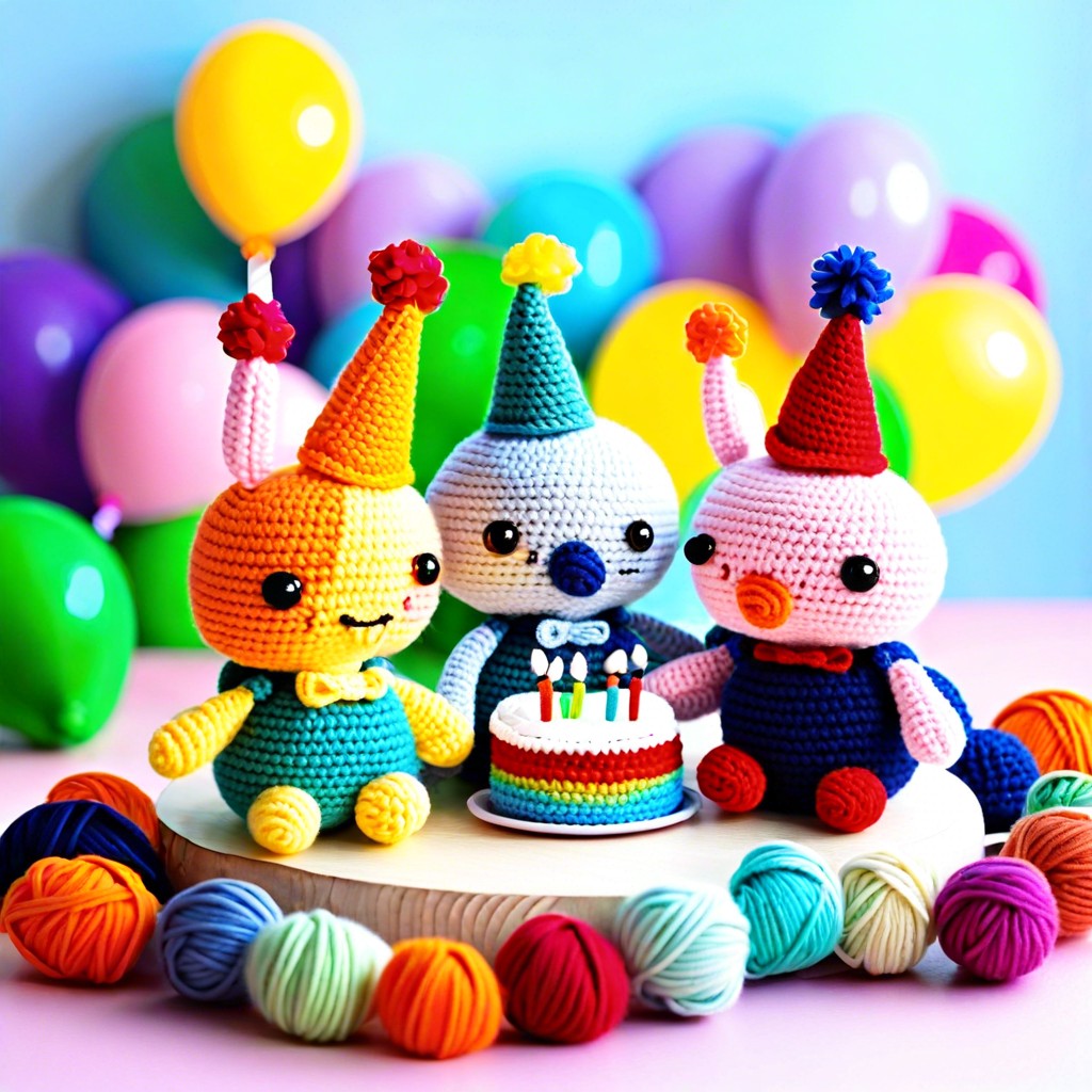 birthday themed amigurumi set