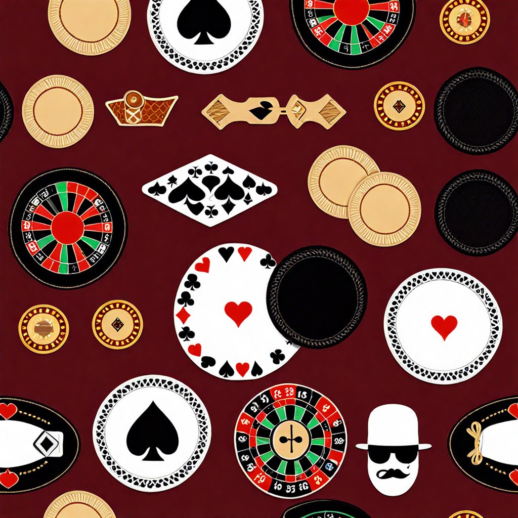 casino themed placemats