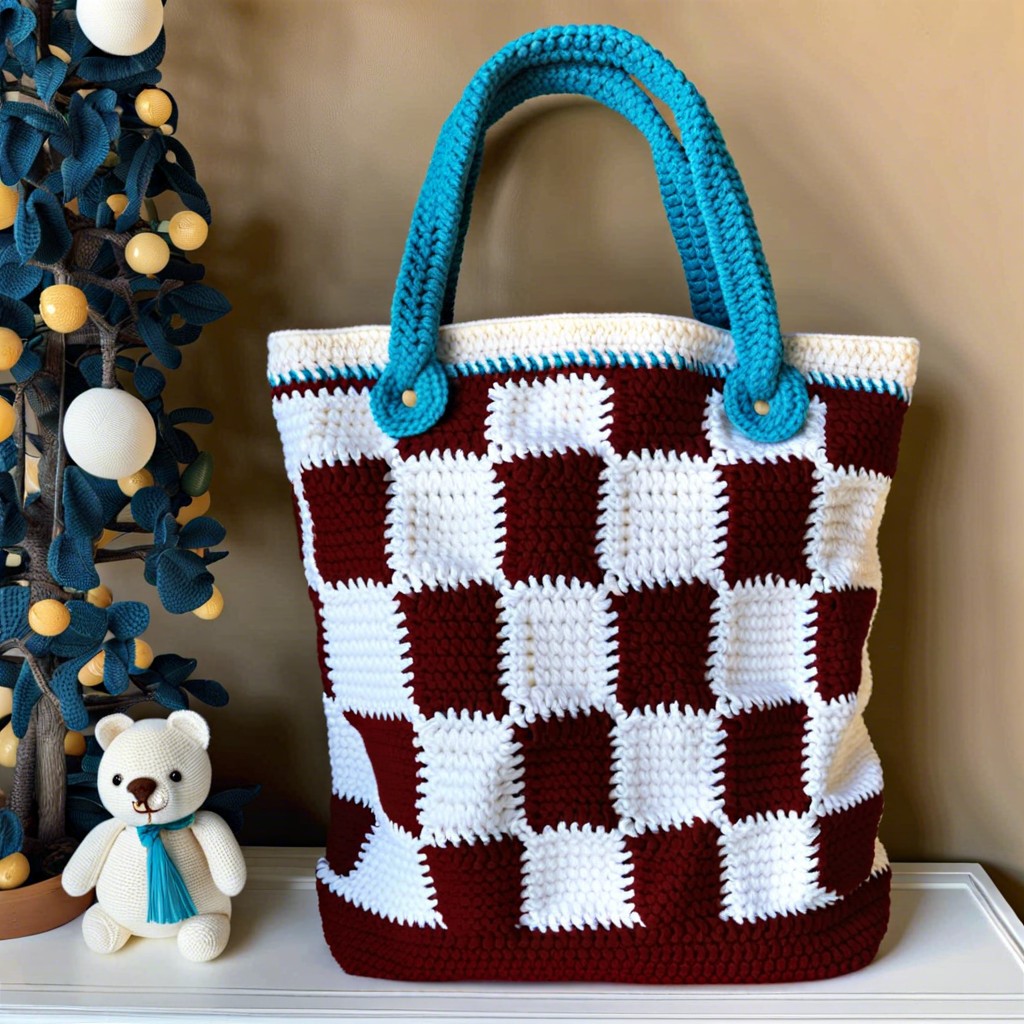 checkerboard tote bag