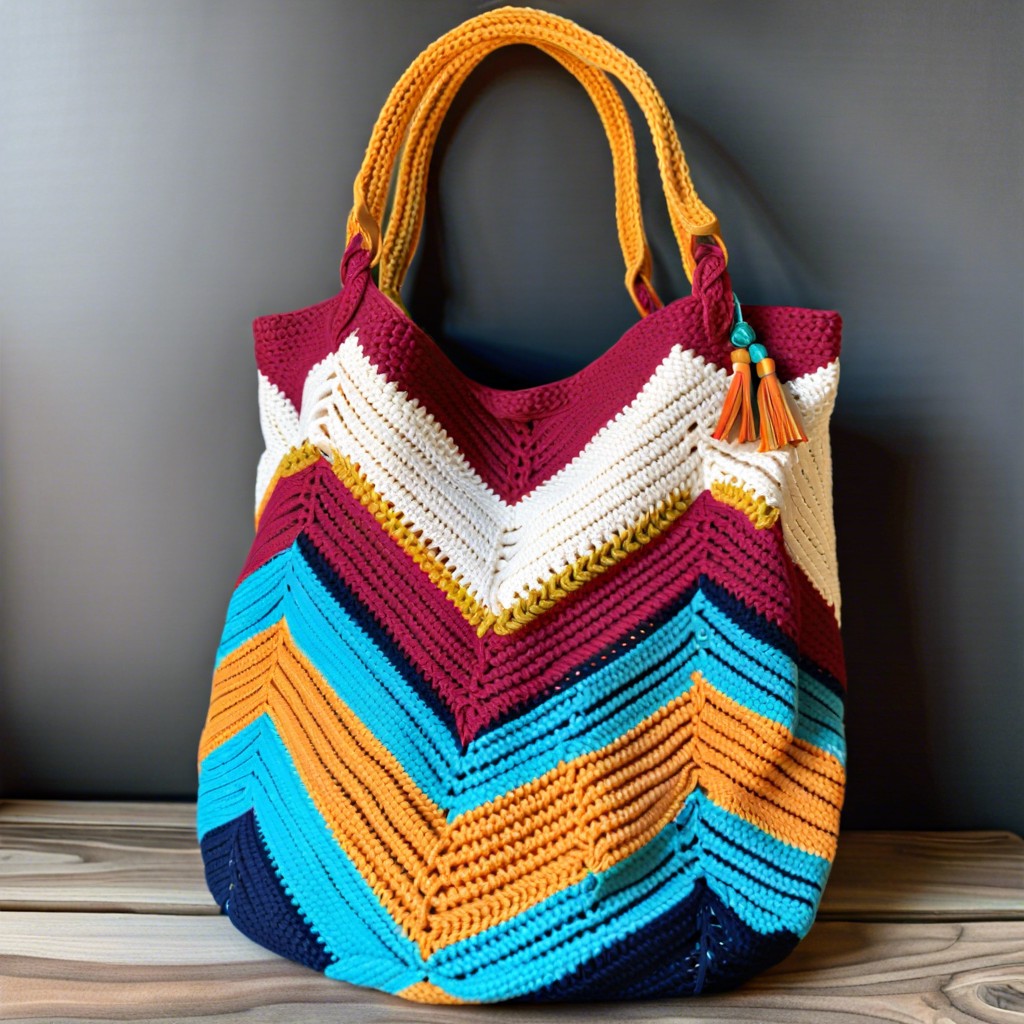 chevron boho bag