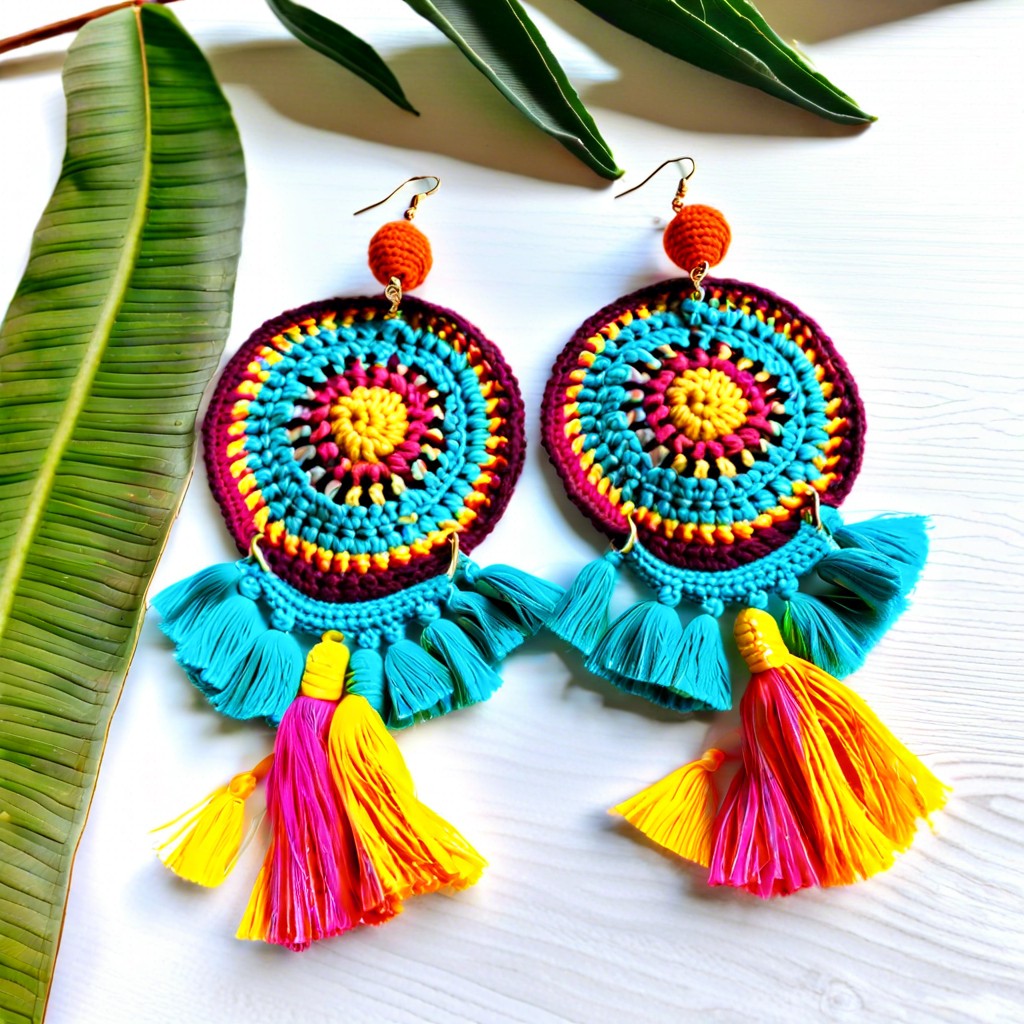 colorful fringe earrings