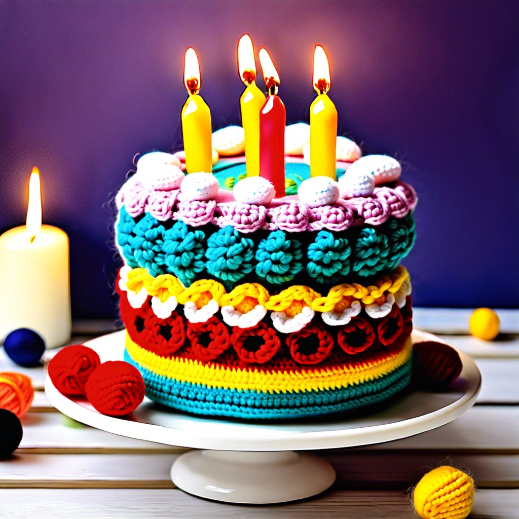 crochet birthday cake plush