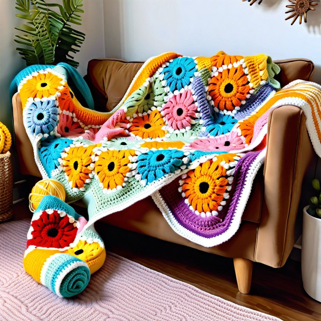 crochet daisies blanket