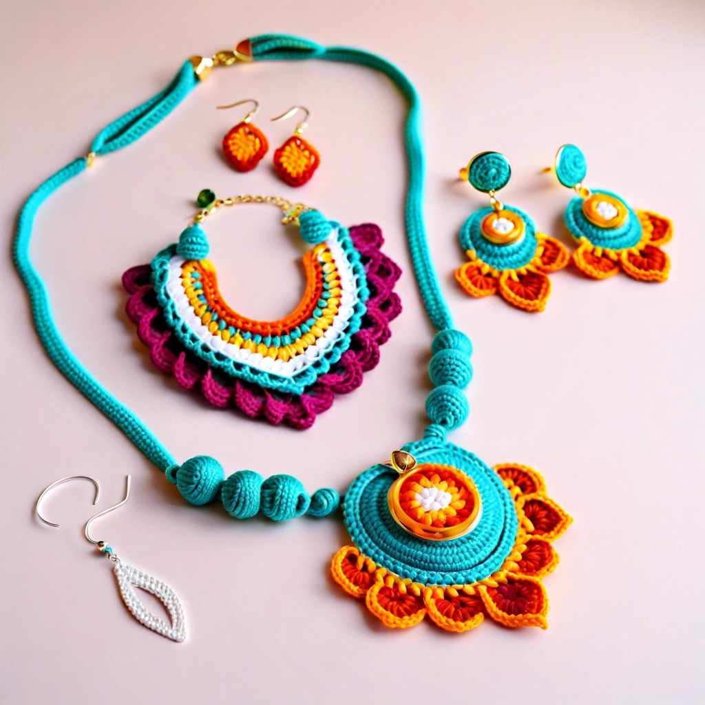 crochet jewelry set