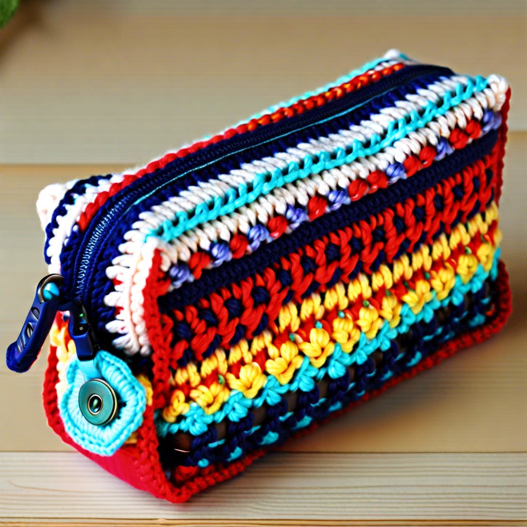 crochet pencil case with zipper