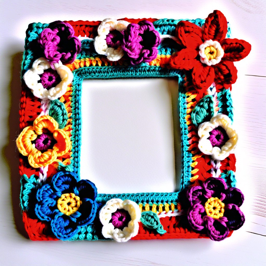 crochet photo frame