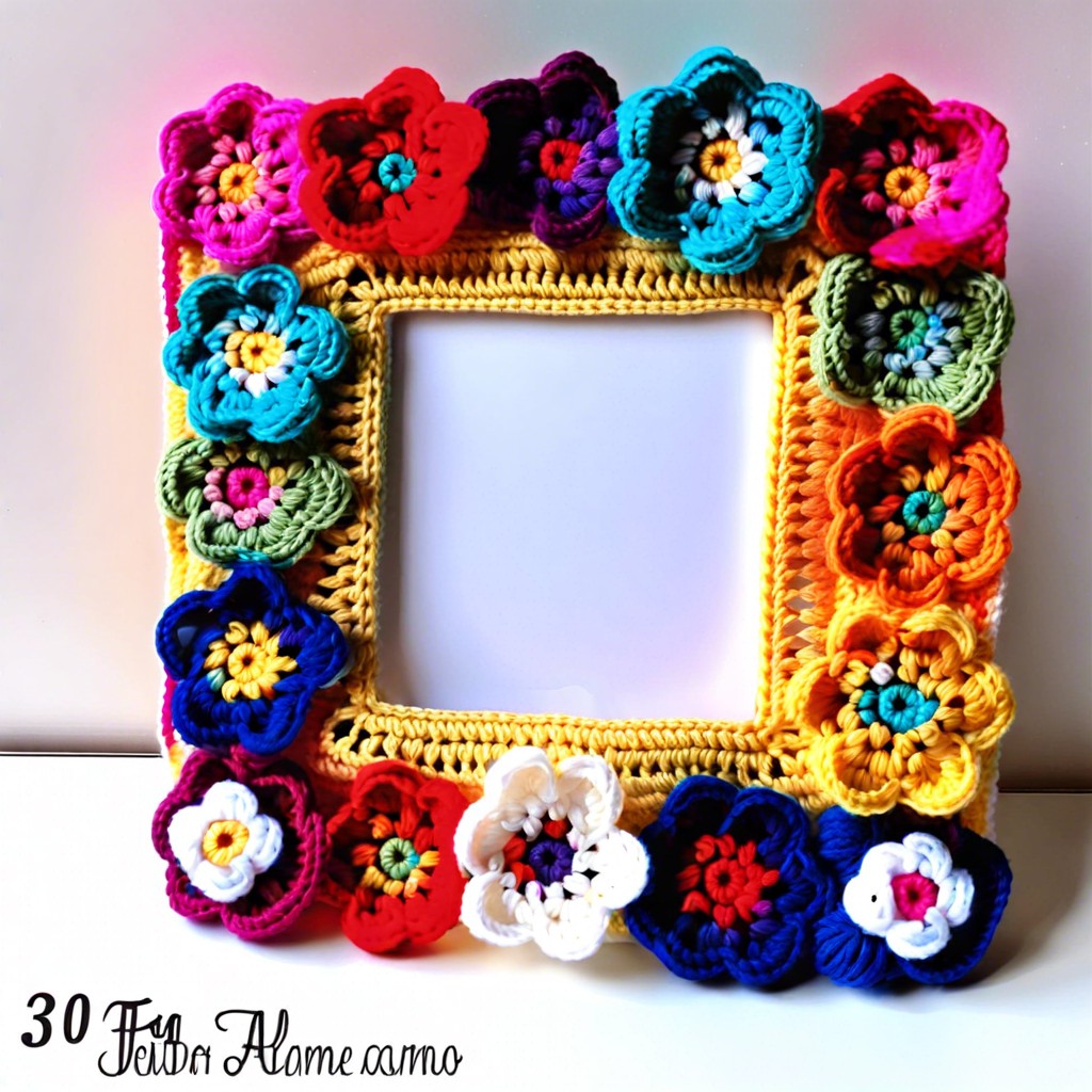 crochet photo frame