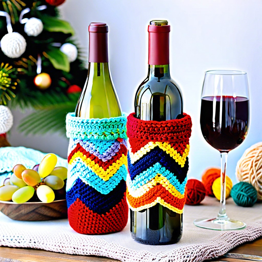 crochet wine bottle cozy