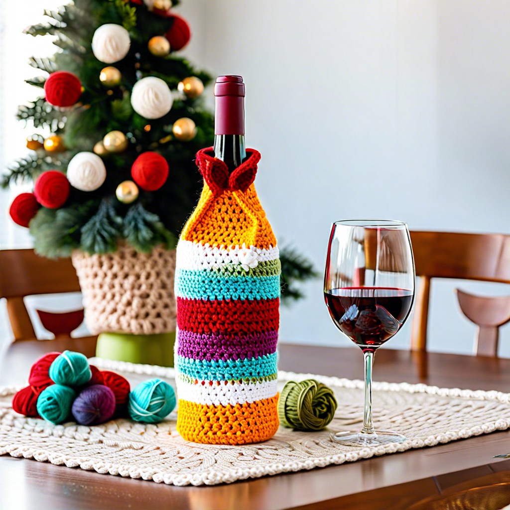 crochet wine bottle holder