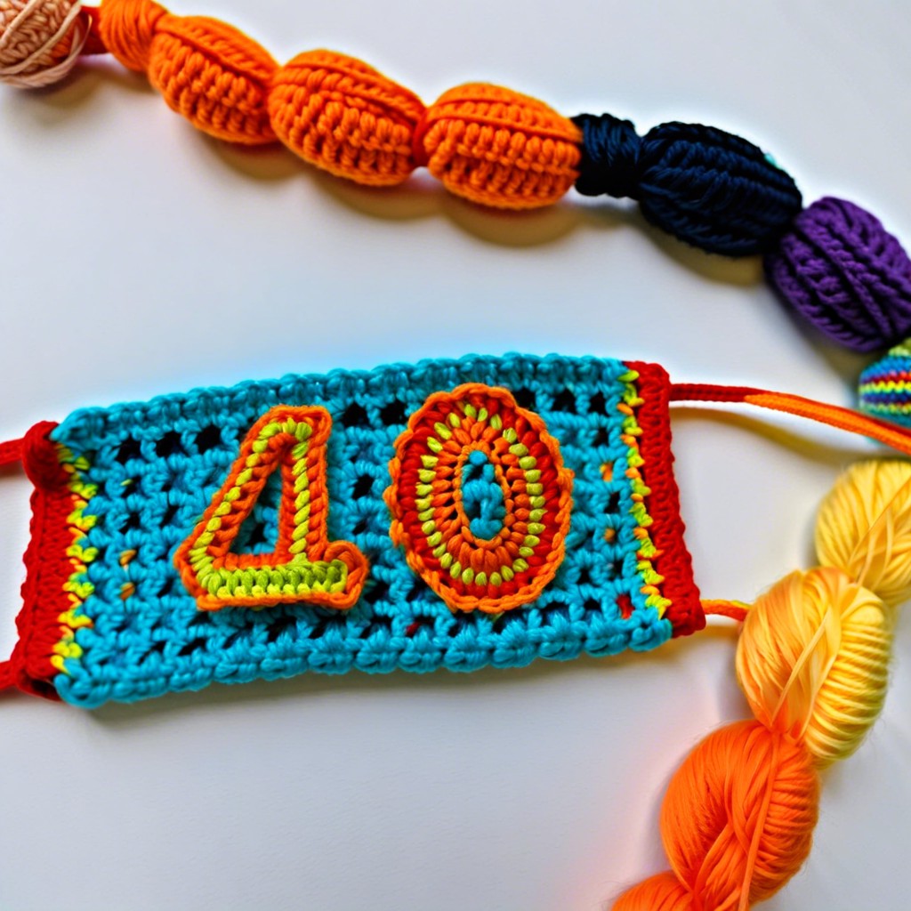 crochet wristband with 40