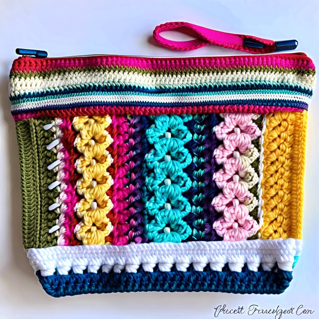 crochet zipper organizer bag