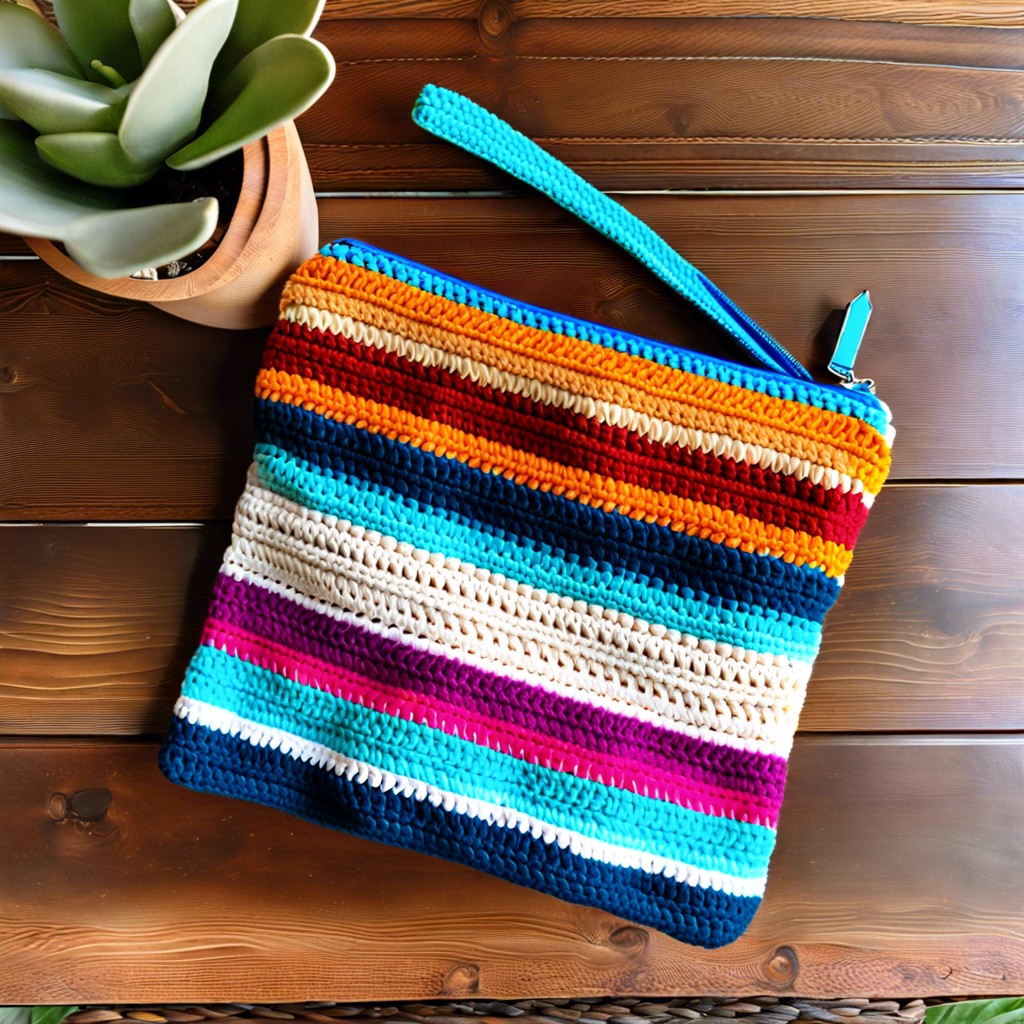 crochet zippered clutch