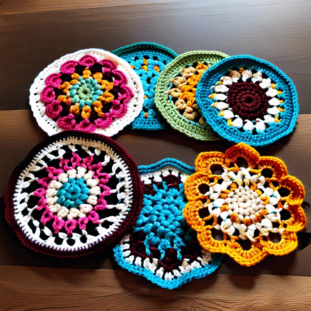 crocheted coasters