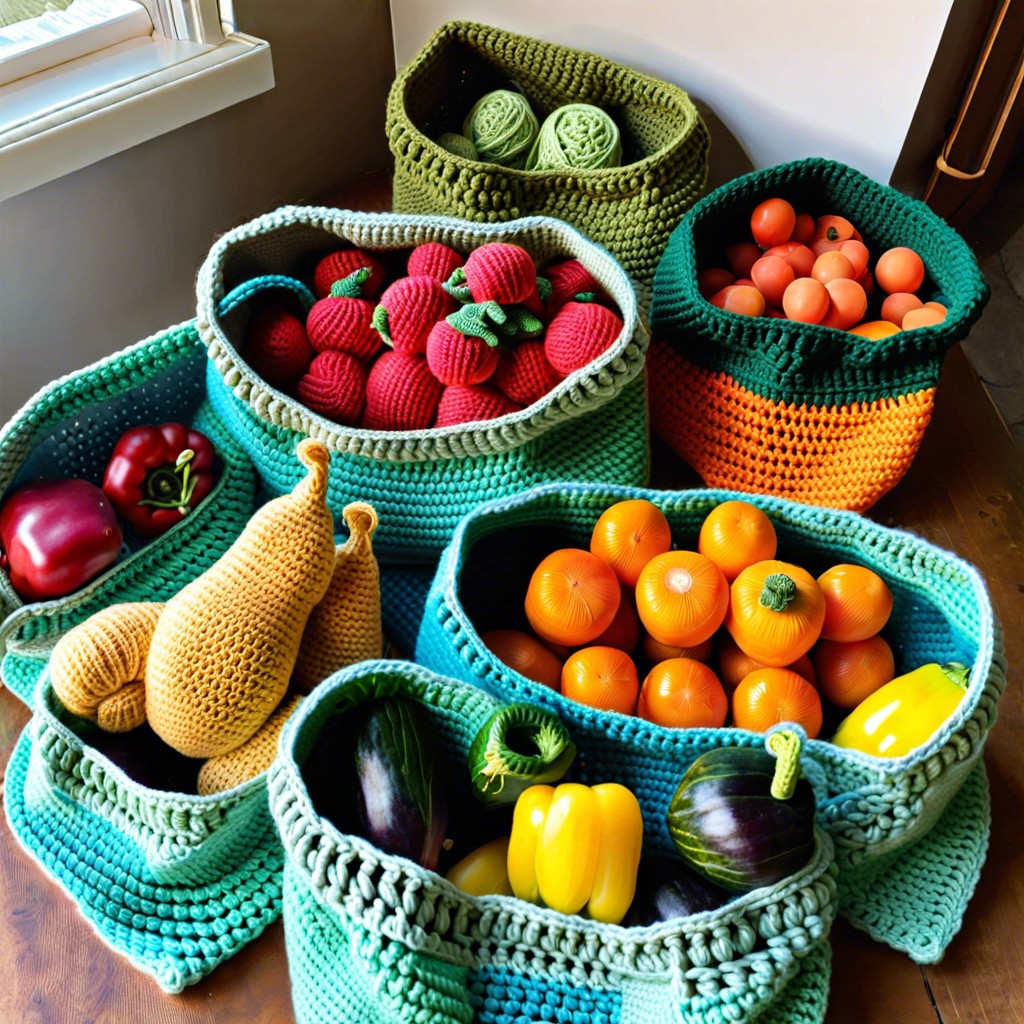 crocheted market bags