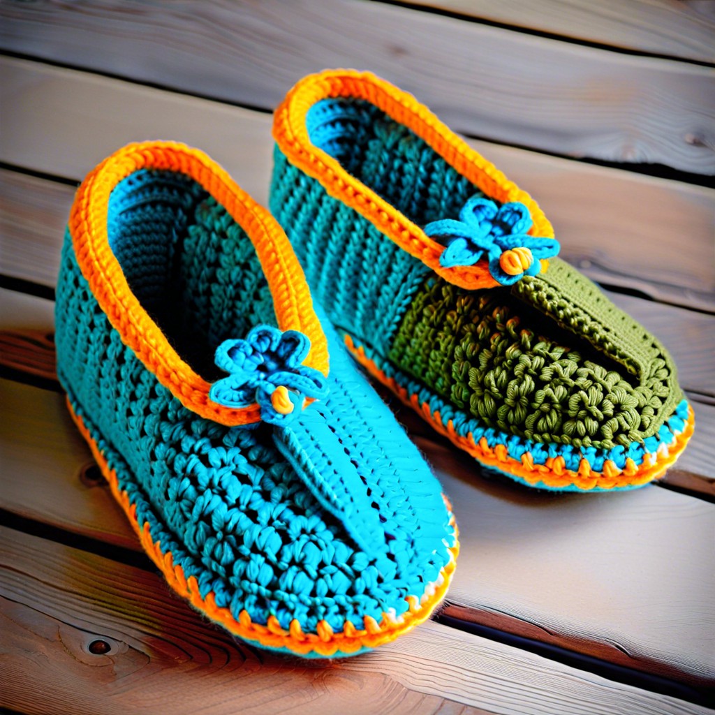 crocheted slippers