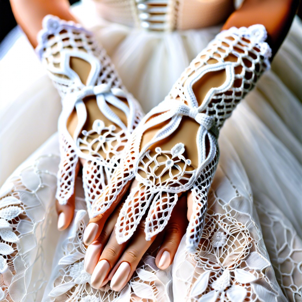 delicate bridal gloves