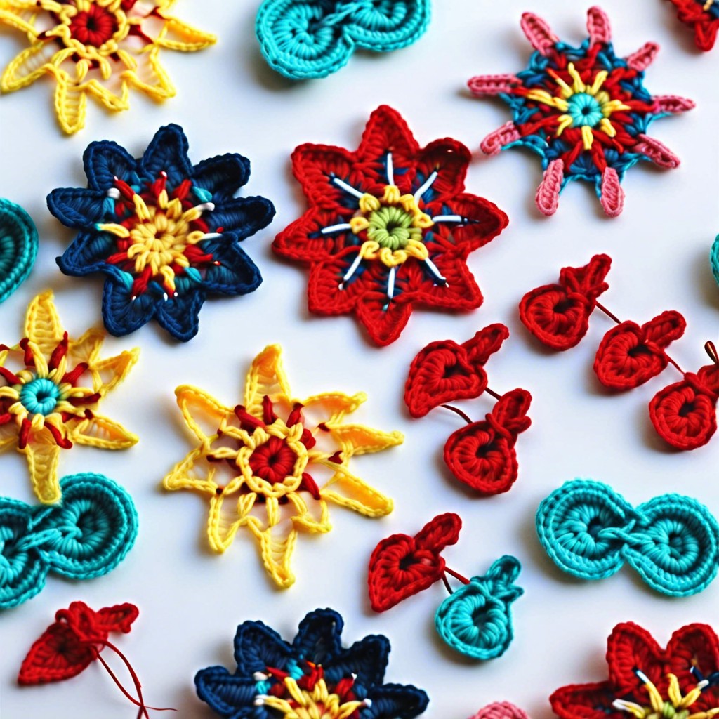 firework shaped appliques