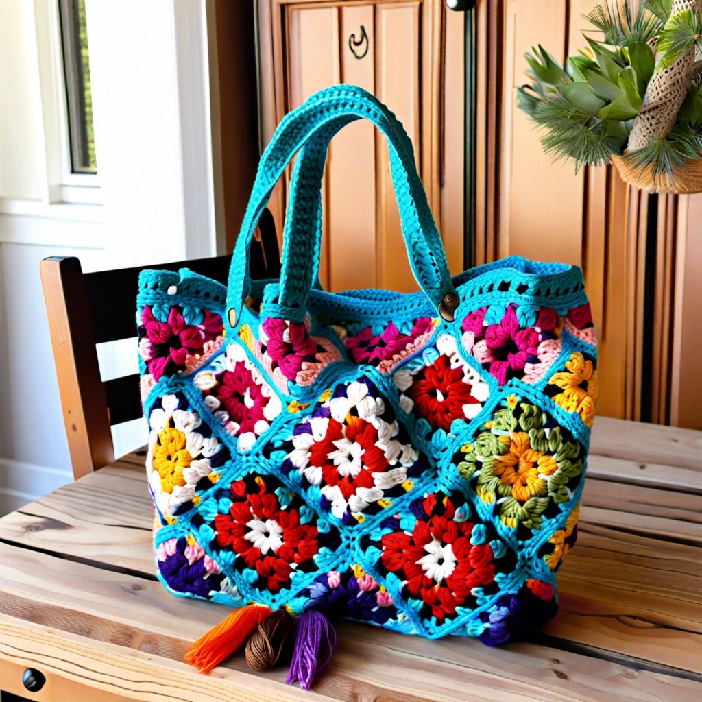 granny square tote