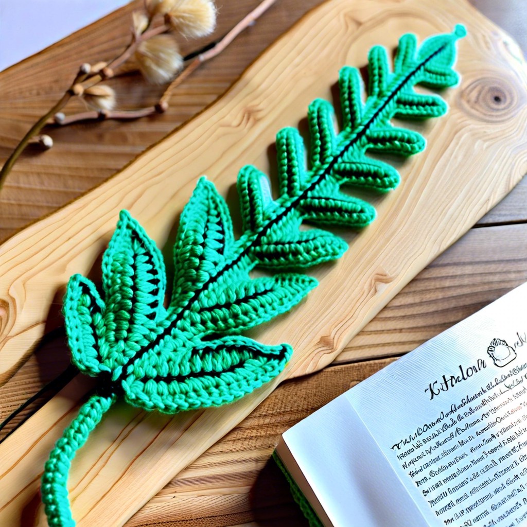 green leaf bookmark