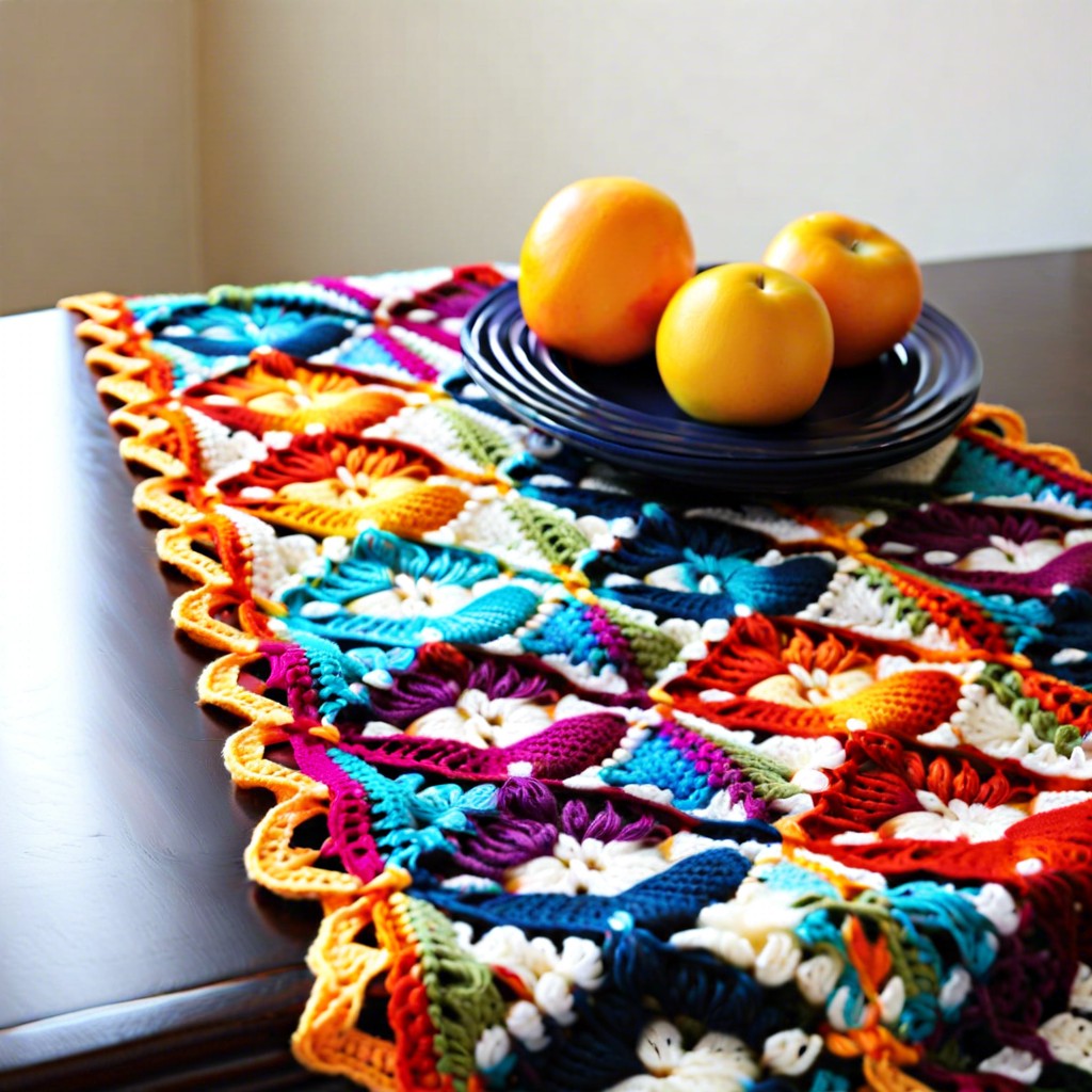 harlequin pattern table runner