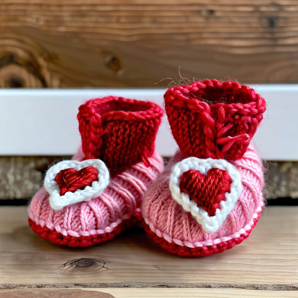 heart shaped baby booties