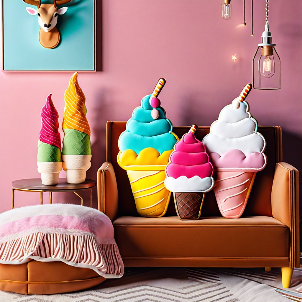 ice cream sundae pillows