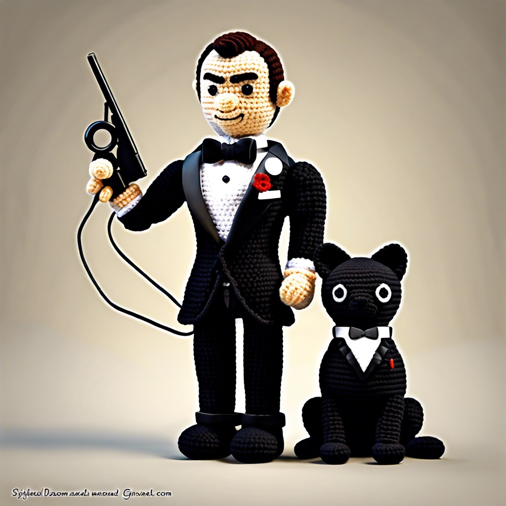 james bond themed amigurumi