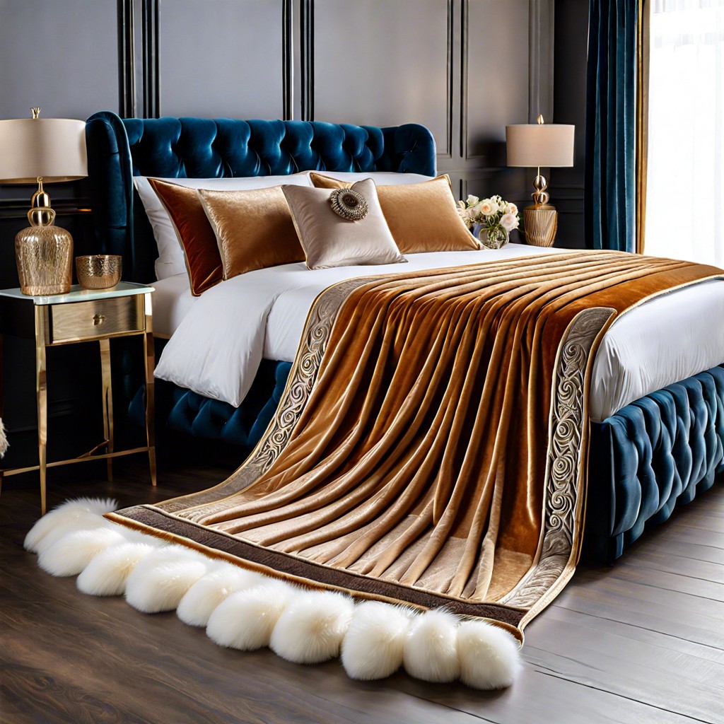 luxurious bed runner