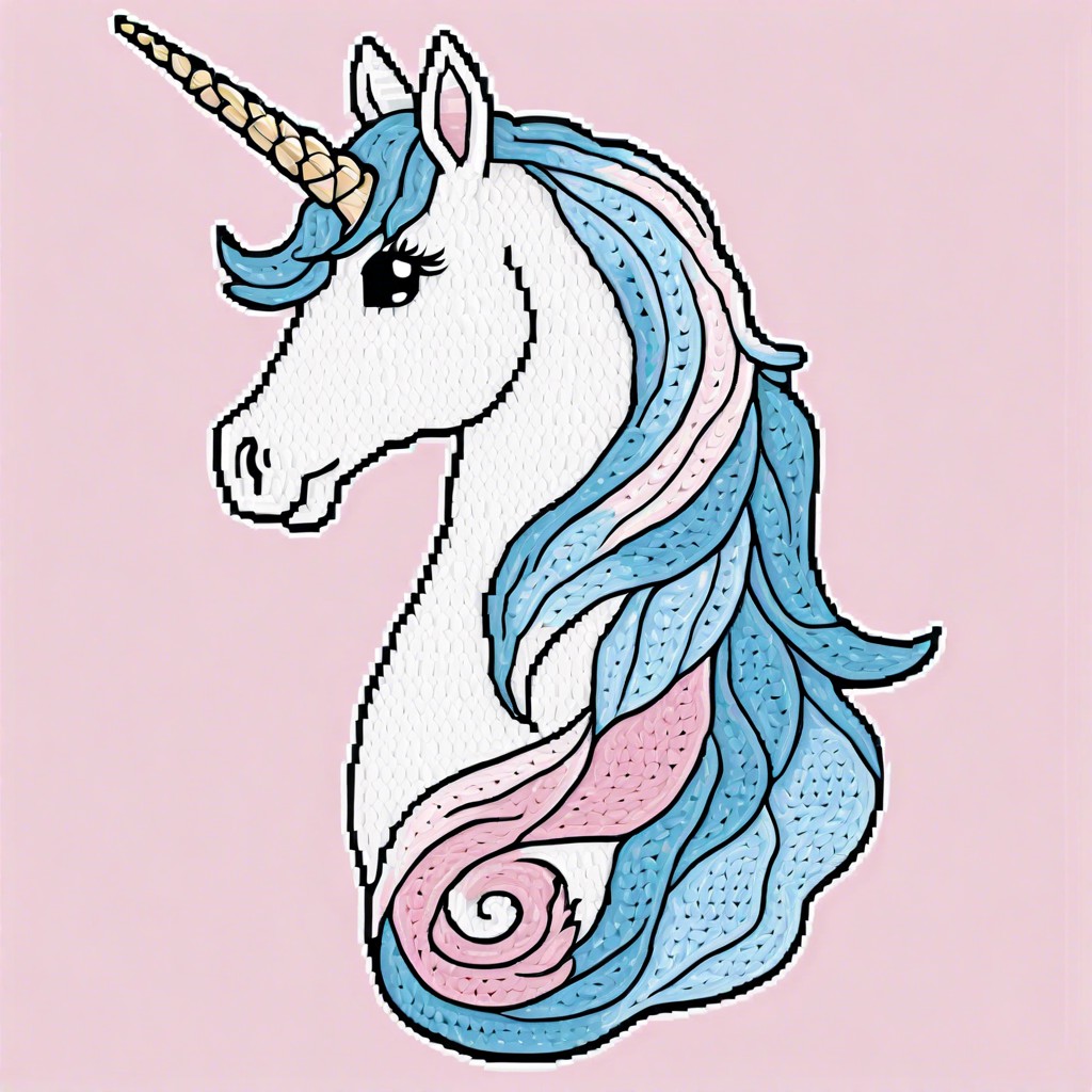 magical unicorn pastel pink pastel blue white