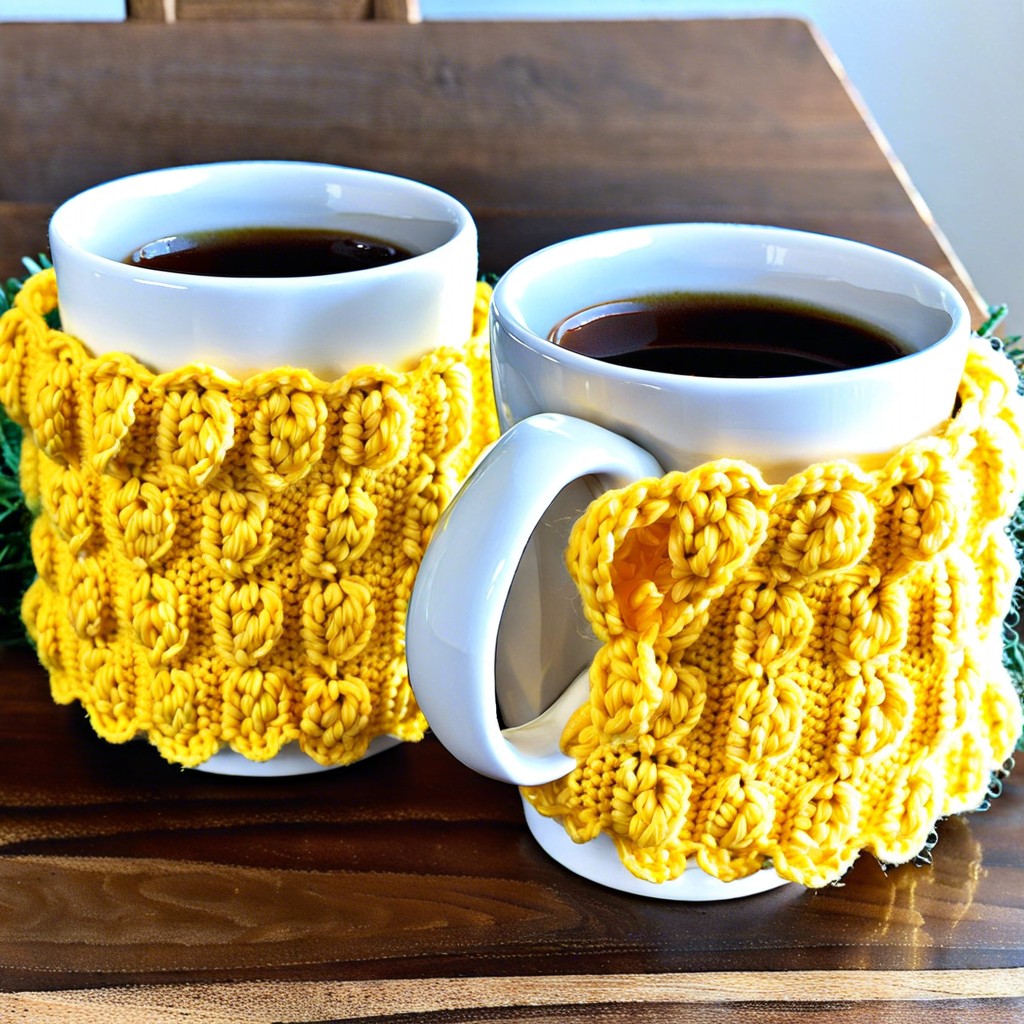 mimosa mug cosies