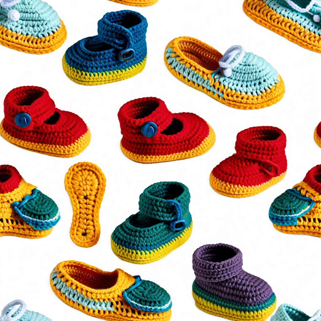 multicolored baby booties