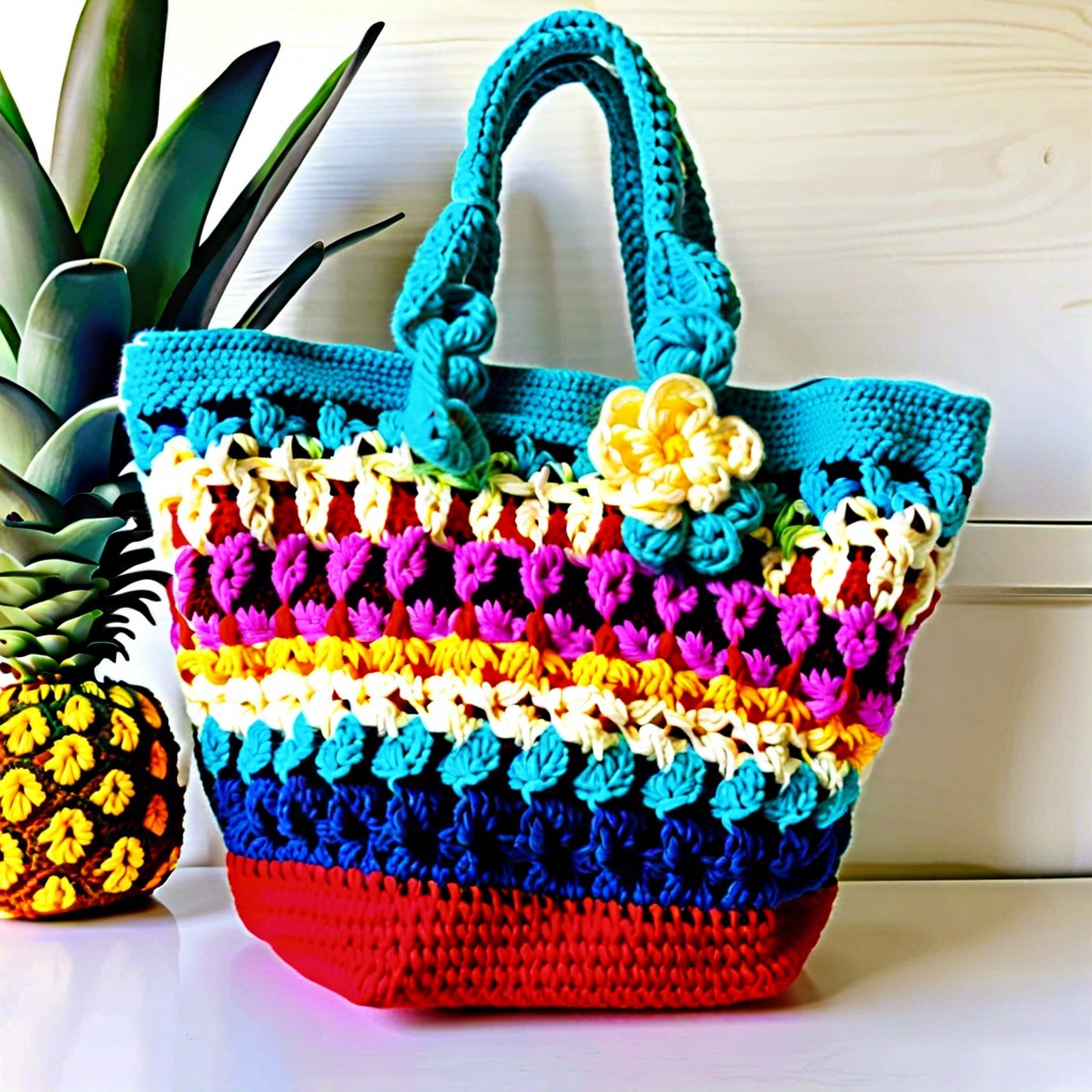 pineapple stitch tote