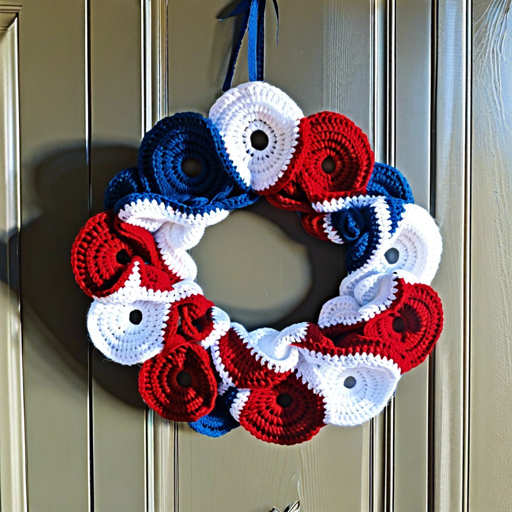 red white and blue wreath