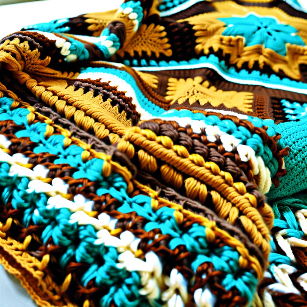 retro vibes mustard brown turquoise