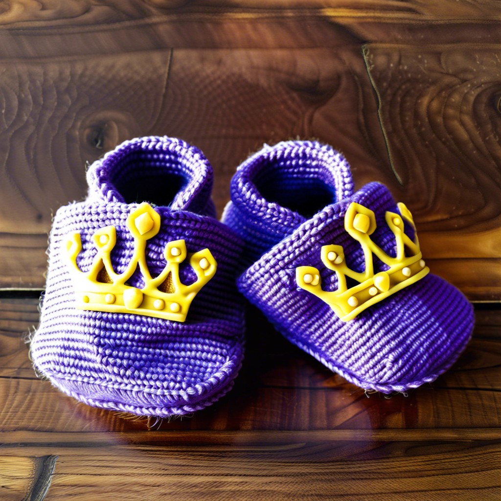 royal crown baby booties