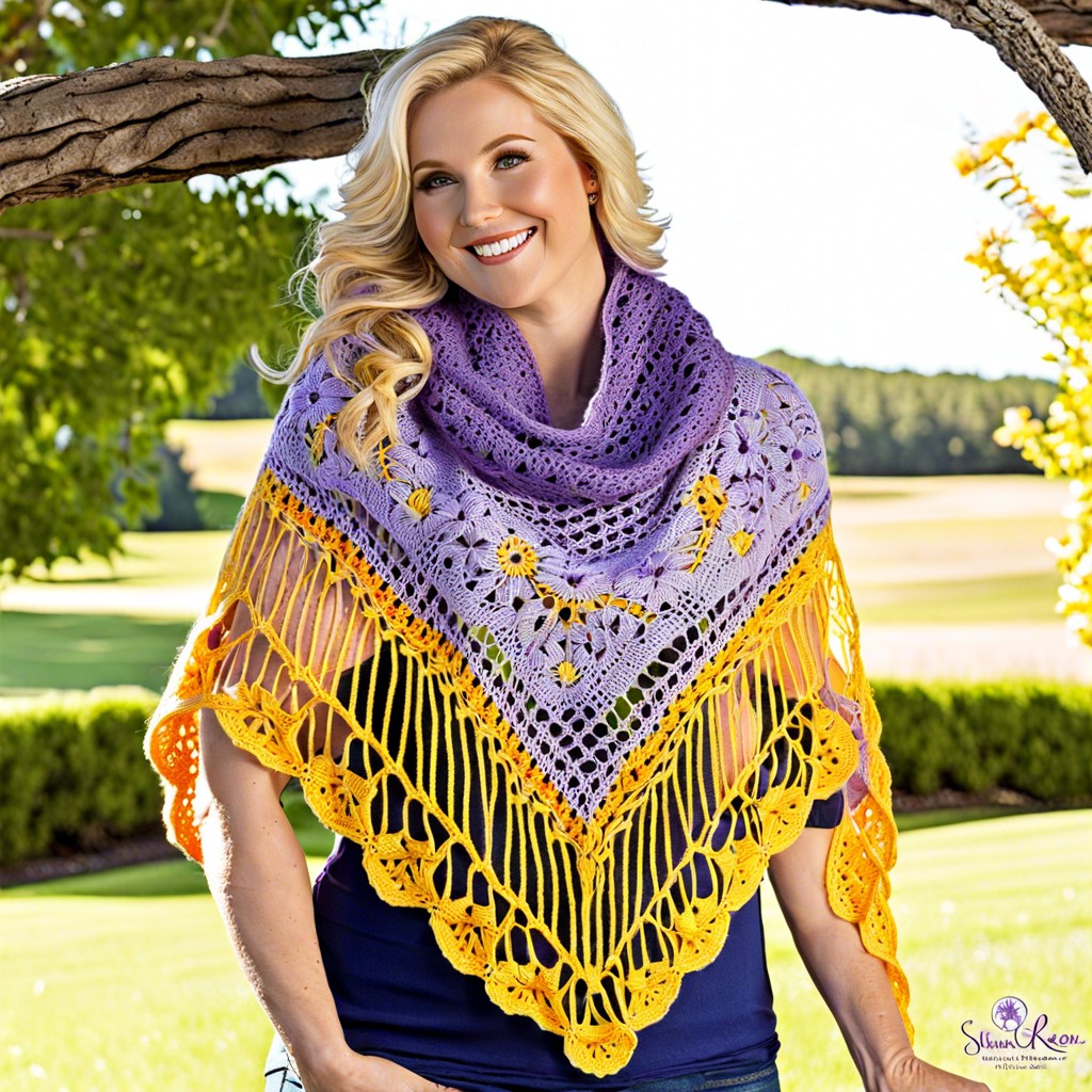 sunshine and lavender shawl