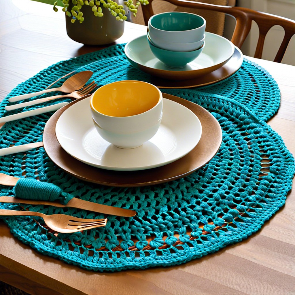 three hue placemats