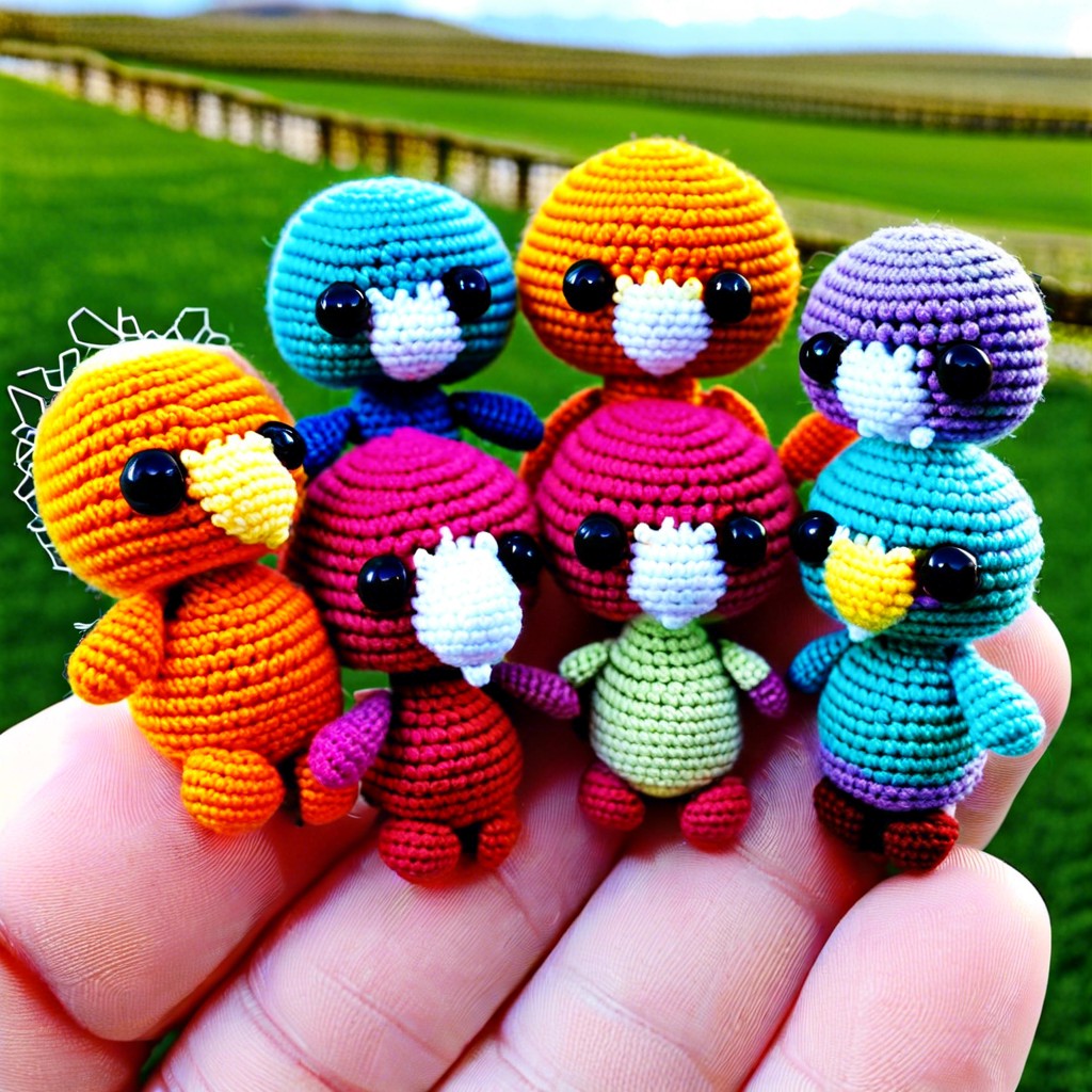 tiny amigurumi figures