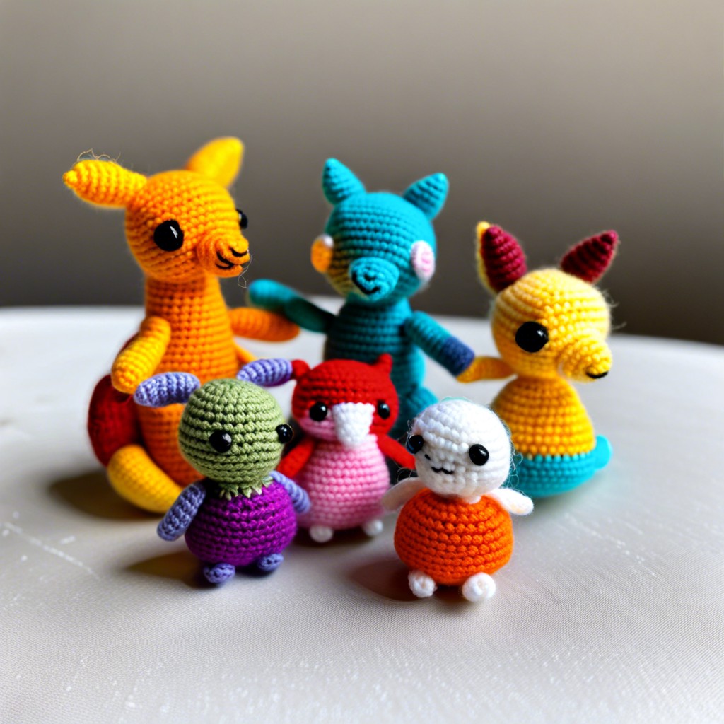 tiny amigurumi figures