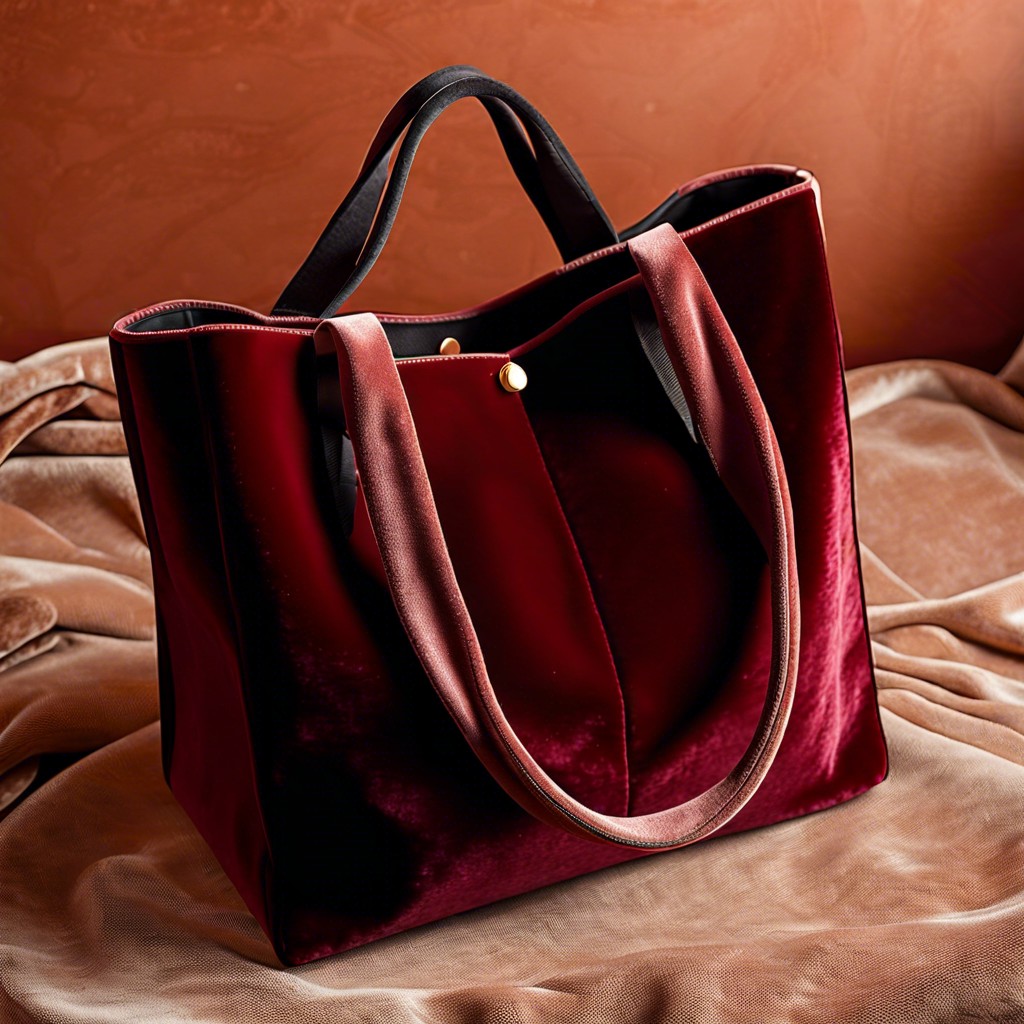 velvet tote bag