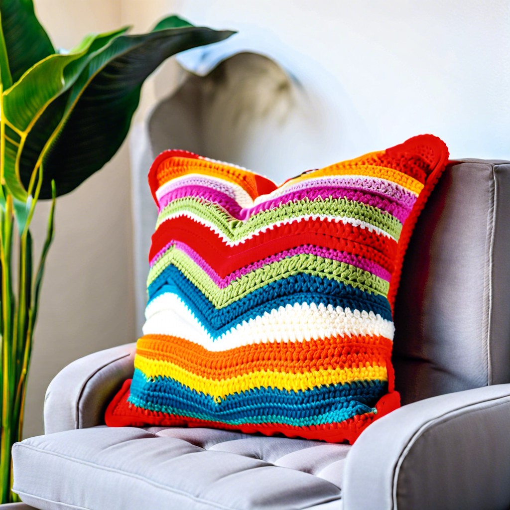 zippered crochet cushion cover